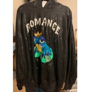 Ashish Hand-Embroidered Sequin Romance Black Frog Hoodie - Size L
